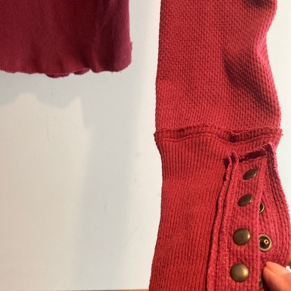 We The Free Red Fitted Ribbed Long Sleeve Top - Picture 2 of 6